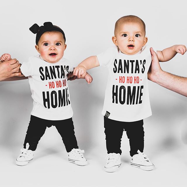 SANTA'S HOMIE Letter print t-shirt