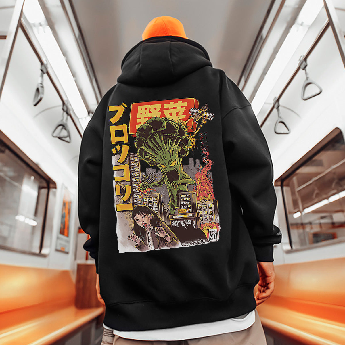 Autumn And Winter Fashion Personalized Printing Men's Hooded Sweater Velvet Sport Coat Sweatshirt