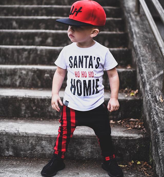 SANTA'S HOMIE Letter print t-shirt