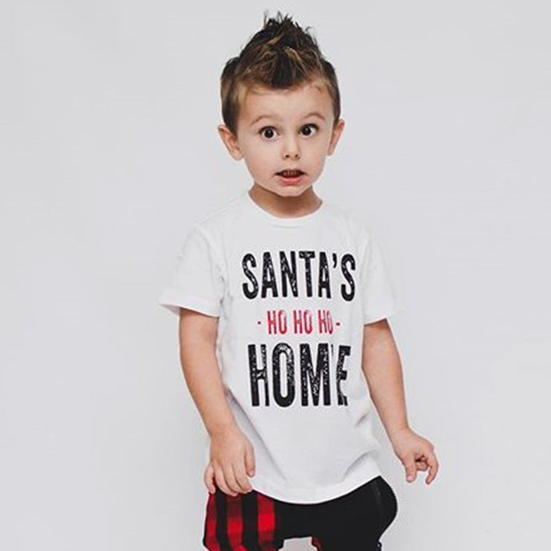 SANTA'S HOMIE Letter print t-shirt