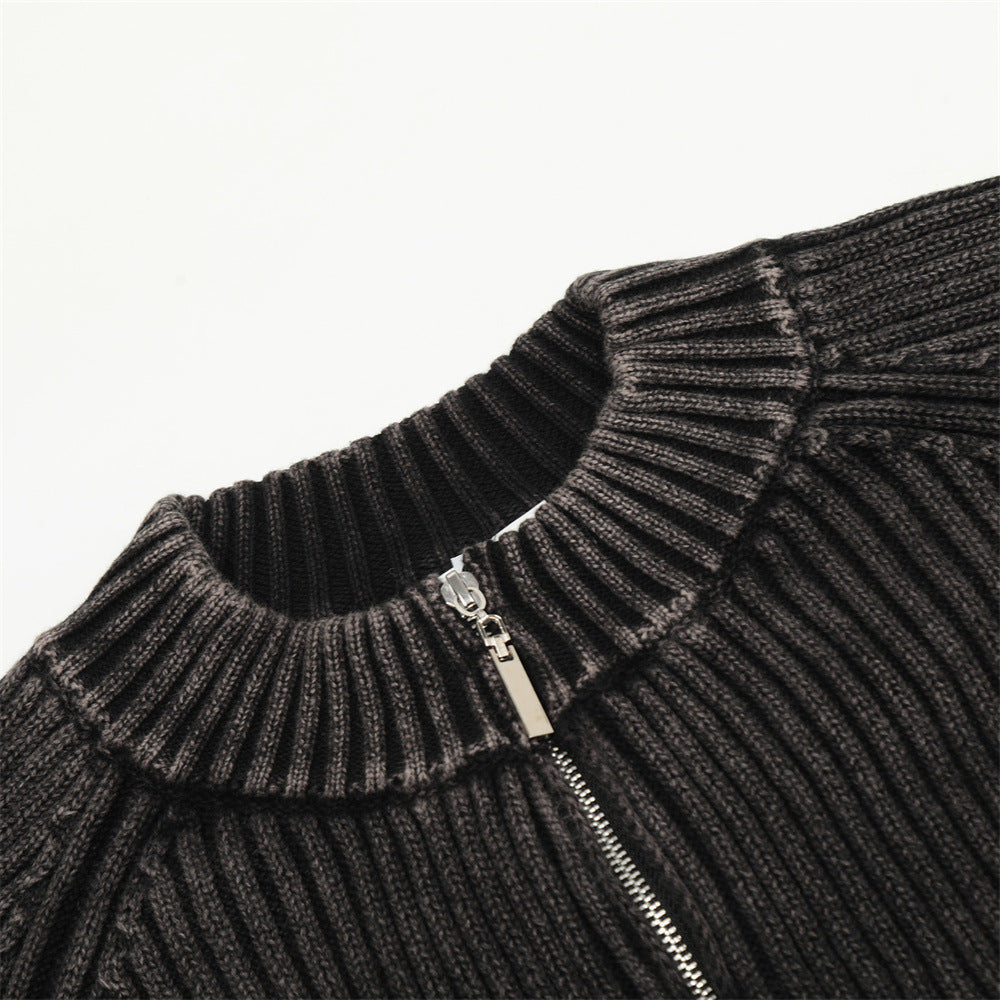 Men's Vintage Zipper Cardigan Sweater