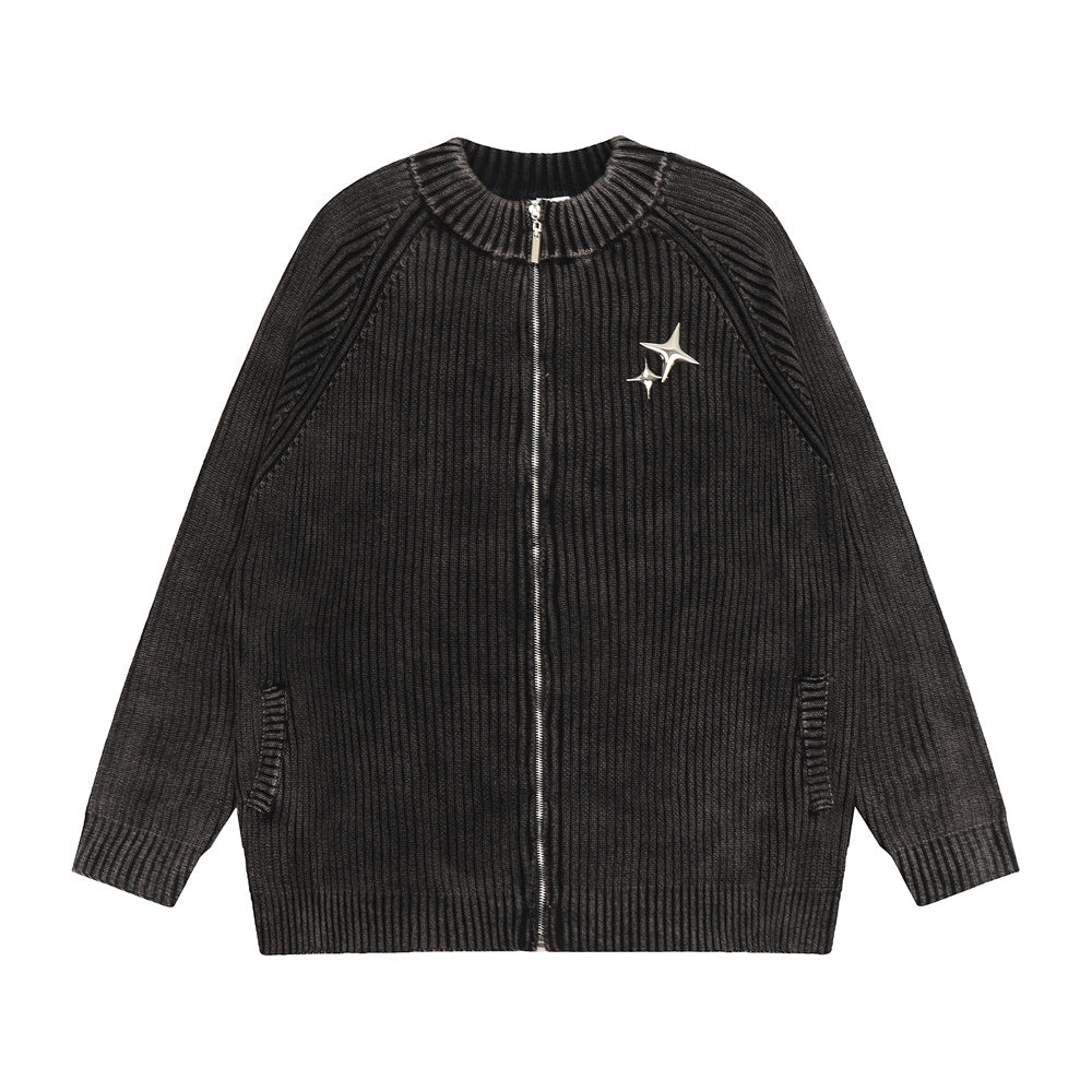 Men's Vintage Zipper Cardigan Sweater