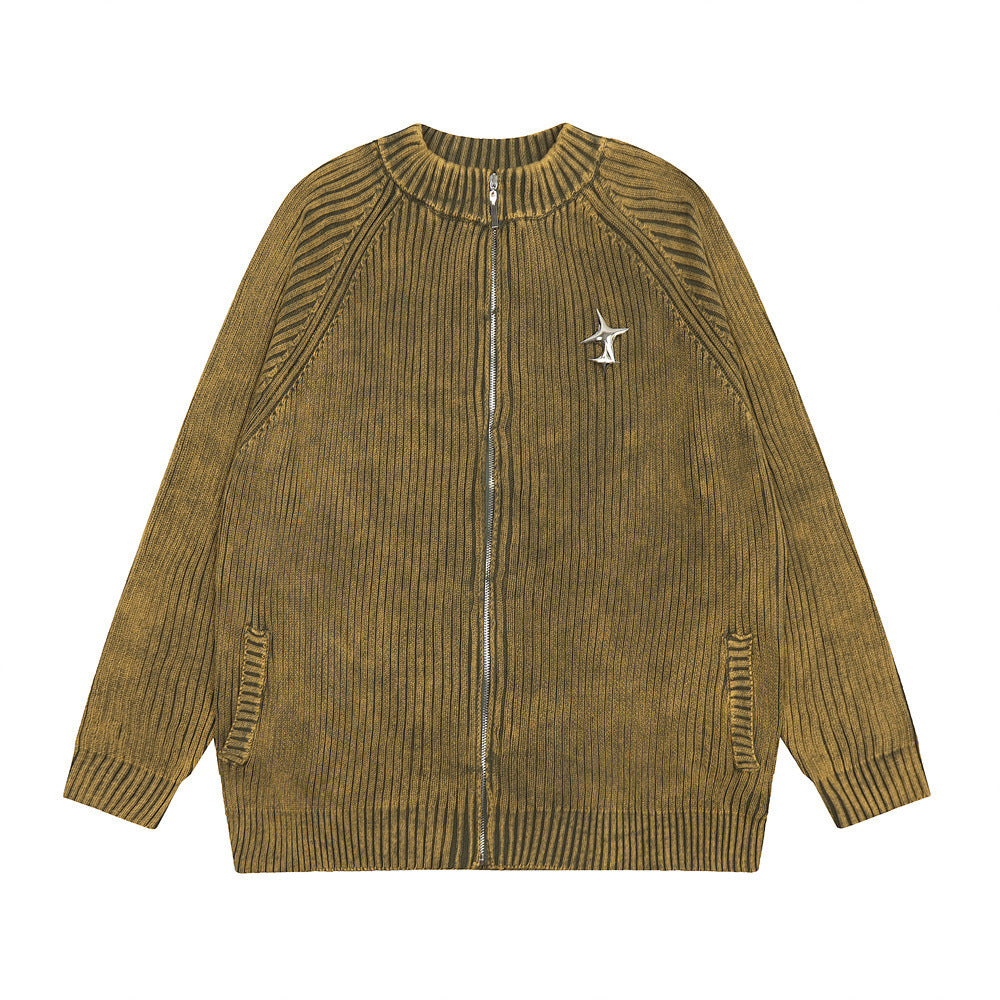 Men's Vintage Zipper Cardigan Sweater
