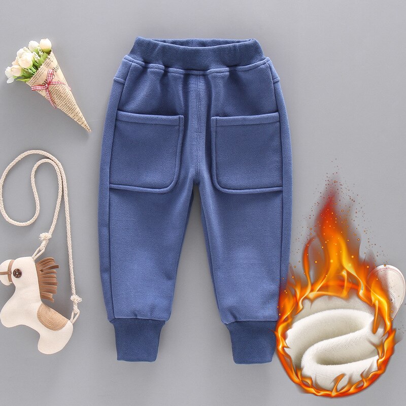 Children Sports Warm Pants Winter Boys Thick Sweat Pants For Girls Trousers Baby Kids 2-8 Years Clothes Girl Casual Long Pants