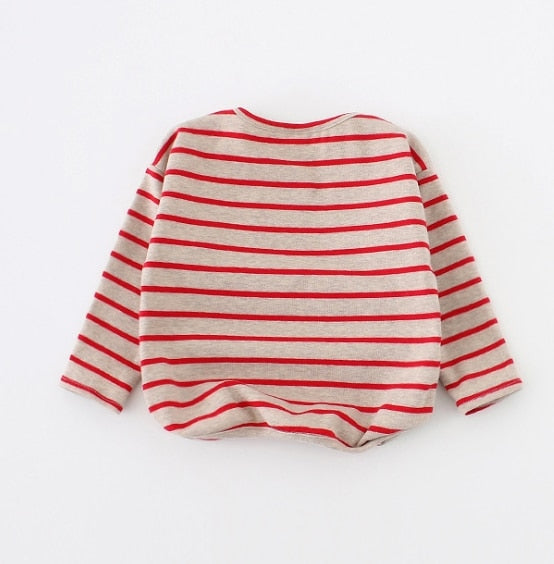 Fashion Striped Print Kids Baby Girls Clothes Cotton Long Sleeve T Shirts for Children Girls Autumn Spring Baby Clothing