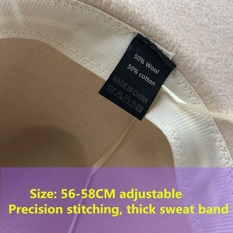 Trend Unisex Flat Brim Wool Felt Jazz Fedora Hats Men Women Leopard Grain tassel Band Decor Trilby Panama Formal Hats