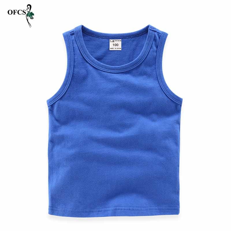 Summer Children Clothes Boys Tees Solid Color T Shirts Top Cotton Vest T-shirt Under Shirt Newborn Singlets Kids Clothing 80-150