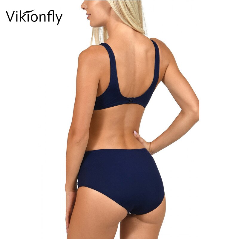 Vikionfly High Waist Bikini Women Swimsuit Printed Plus Size Swimwear Halter Top Highwaist Bathing Suit Swimming Suit XXL