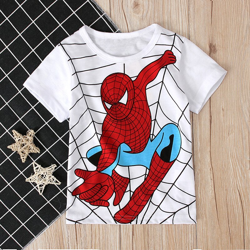 Disney Summer new children's clothing printing cartoon children's T-shirt Spiderman, Hulk, Iron Man, Groot, Captain America