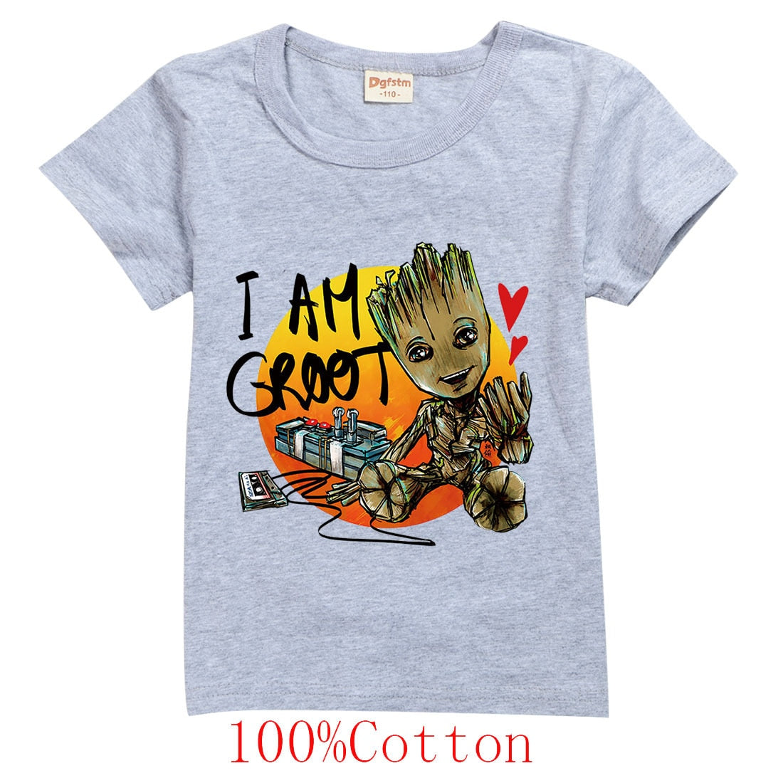 Disney Summer new children's clothing printing cartoon children's T-shirt Spiderman, Hulk, Iron Man, Groot, Captain America