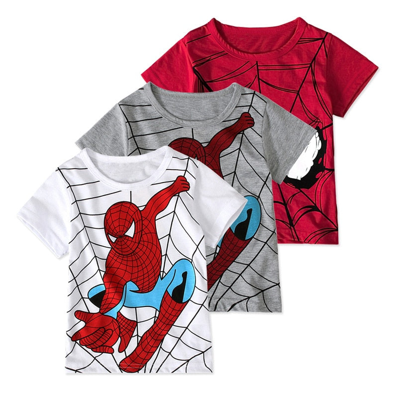 Disney Summer new children's clothing printing cartoon children's T-shirt Spiderman, Hulk, Iron Man, Groot, Captain America