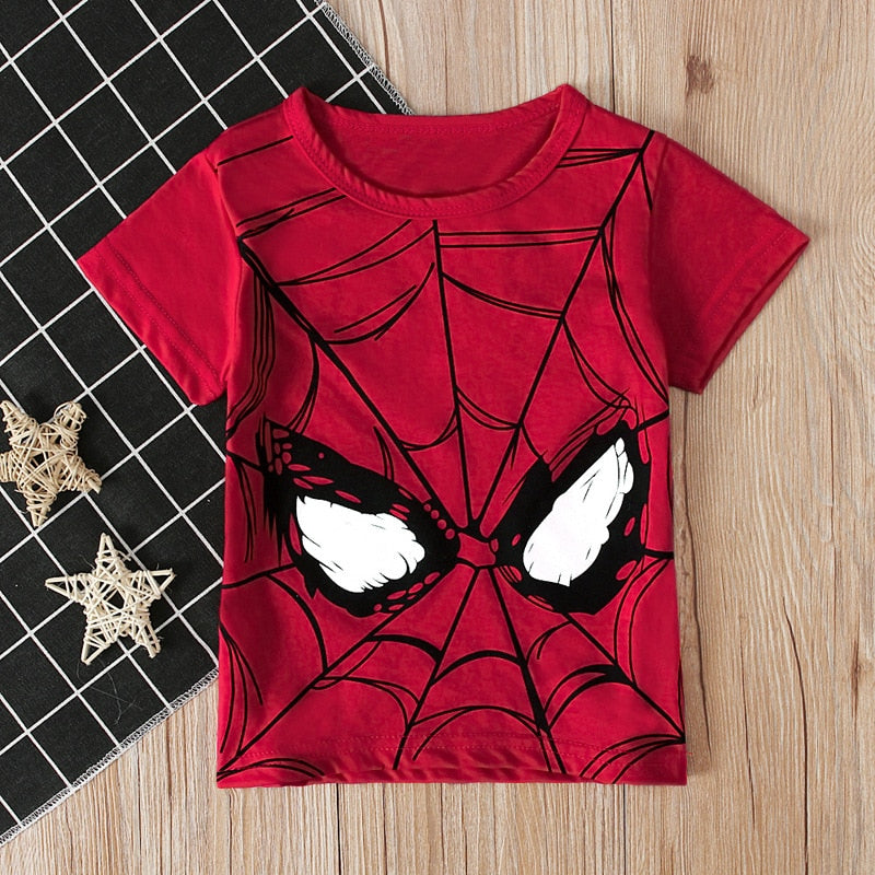 Disney Summer new children's clothing printing cartoon children's T-shirt Spiderman, Hulk, Iron Man, Groot, Captain America