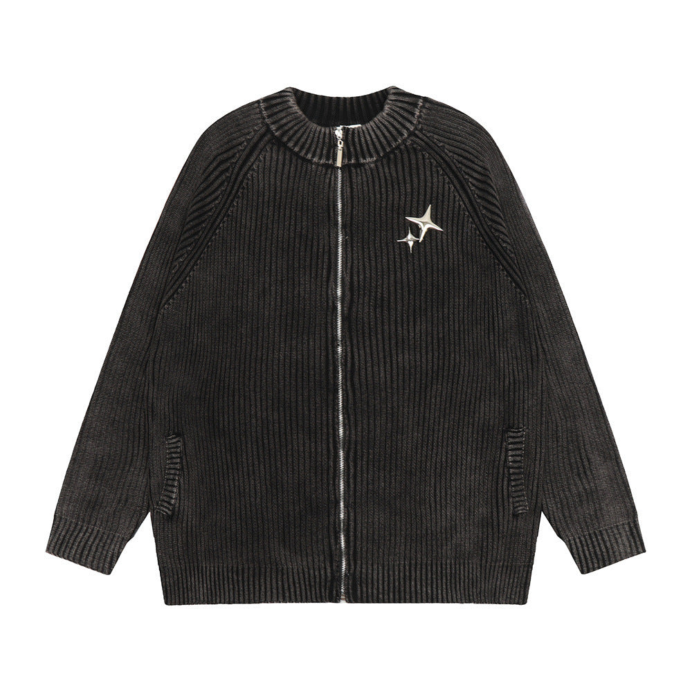 Men's Vintage Zipper Cardigan Sweater