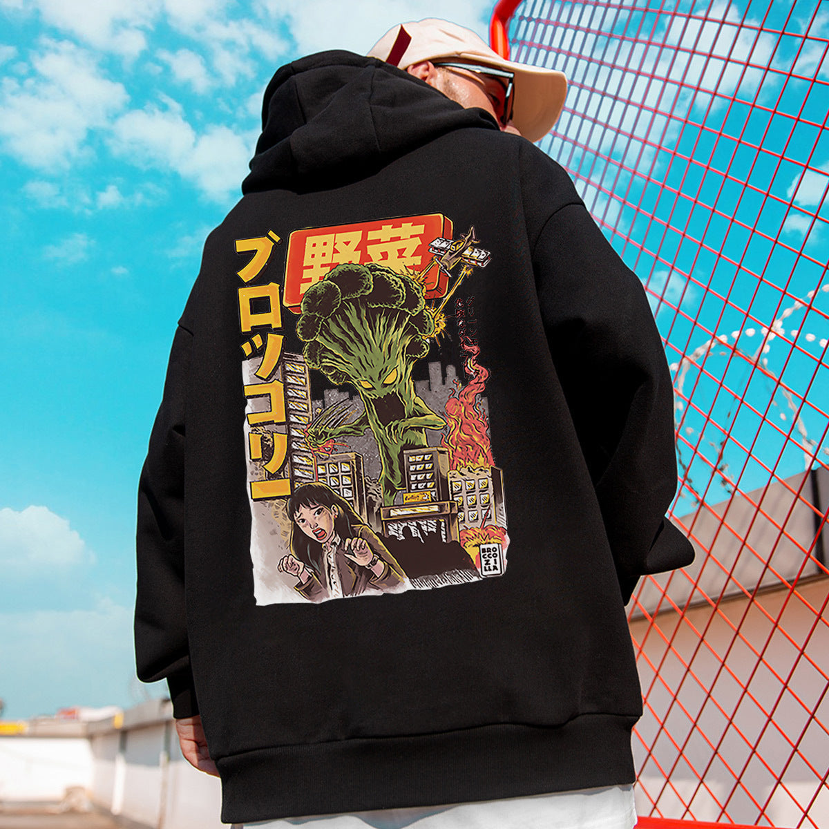 Autumn And Winter Fashion Personalized Printing Men's Hooded Sweater Velvet Sport Coat Sweatshirt