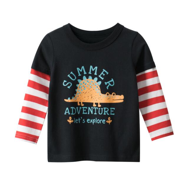 New Spring Children's Clothing Boy T-shirt Wholesale Big Dinosaur Pattern Baby Clothing Mother Kids Clothes With Cotton T