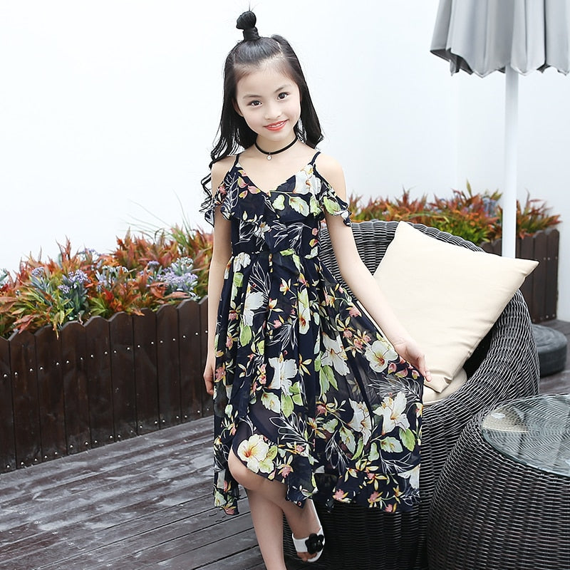 Girls Dress Bohemian Summer Kids Dresses For Girls Casual Girls Beach Sundress Teenage Kids Teen Clothes 6 8 10 12 14 Year