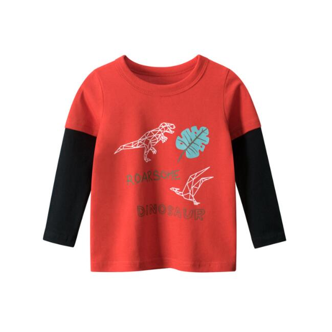 New Spring Children's Clothing Boy T-shirt Wholesale Big Dinosaur Pattern Baby Clothing Mother Kids Clothes With Cotton T