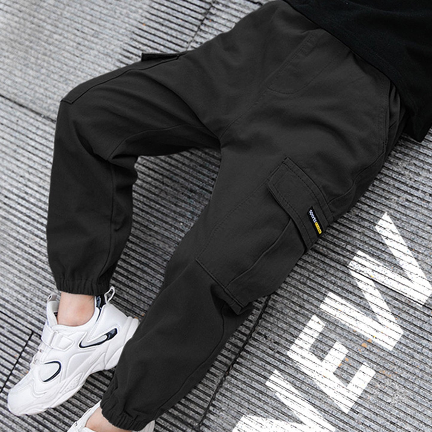 Kids Boys Sports Pants Fashion Pure Color Casual Cargo Pants For Teenage Boys Jogger Pants Children Trousers 6 8 10 12 14 Year