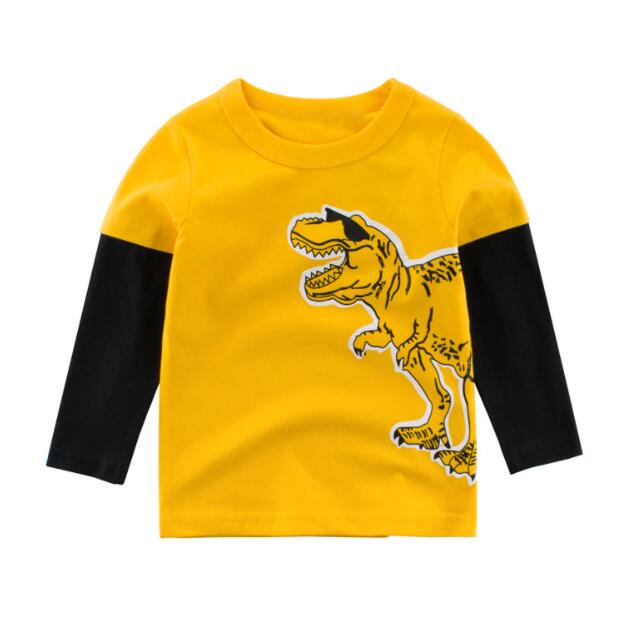 New Spring Children's Clothing Boy T-shirt Wholesale Big Dinosaur Pattern Baby Clothing Mother Kids Clothes With Cotton T
