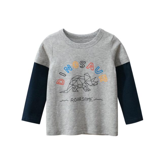 New Spring Children's Clothing Boy T-shirt Wholesale Big Dinosaur Pattern Baby Clothing Mother Kids Clothes With Cotton T