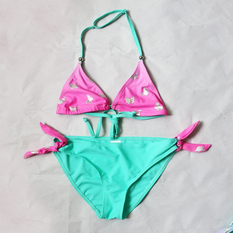 New Children Swimwear Baby Kids Cute Bikini Girls Split Two Pieces Swimsuit Bathing Suit Beachwear Kids Biquini Infantil