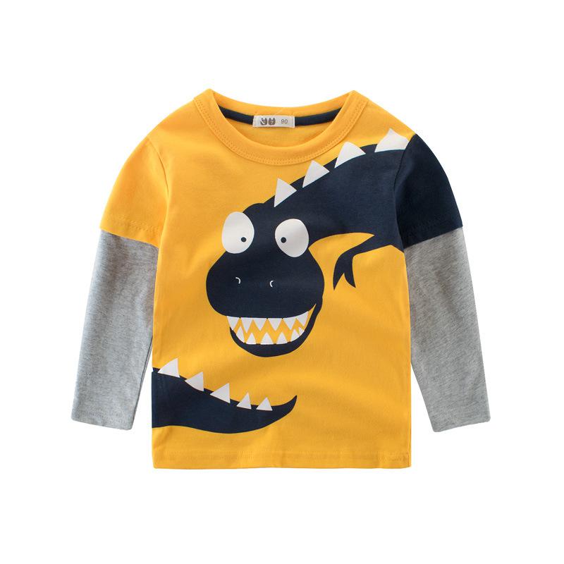 New Spring Children's Clothing Boy T-shirt Wholesale Big Dinosaur Pattern Baby Clothing Mother Kids Clothes With Cotton T