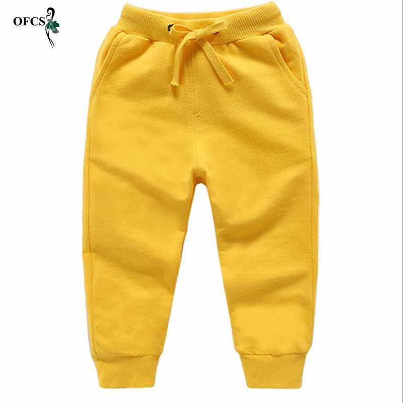 Spring Best Selling Boy's Pants Candy Color Girl's Sports Trousers Fall Sweatpants Autumn Teenage Children Active Clothing 2-12Y