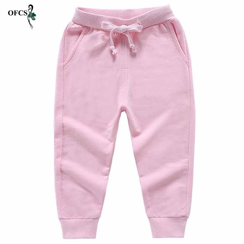 Spring Best Selling Boy's Pants Candy Color Girl's Sports Trousers Fall Sweatpants Autumn Teenage Children Active Clothing 2-12Y