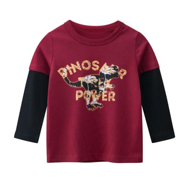 New Spring Children's Clothing Boy T-shirt Wholesale Big Dinosaur Pattern Baby Clothing Mother Kids Clothes With Cotton T