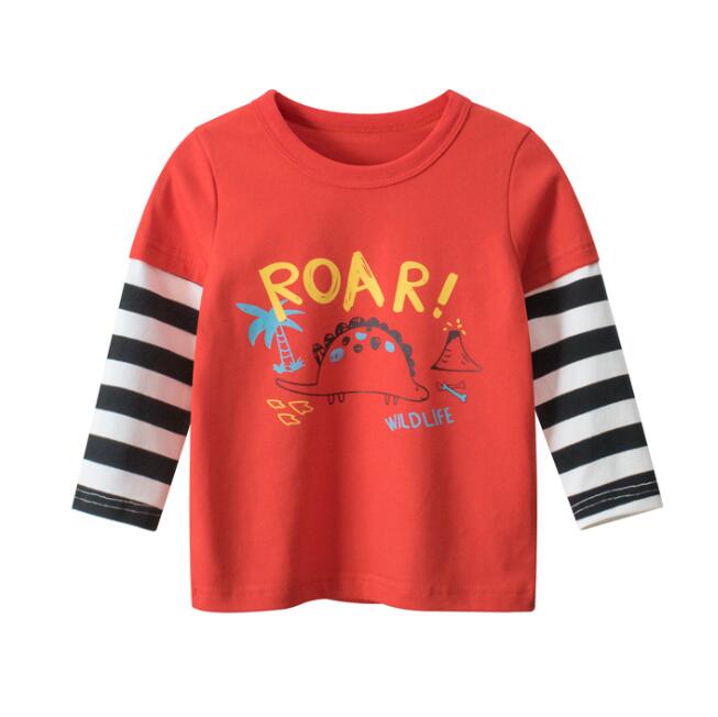 New Spring Children's Clothing Boy T-shirt Wholesale Big Dinosaur Pattern Baby Clothing Mother Kids Clothes With Cotton T