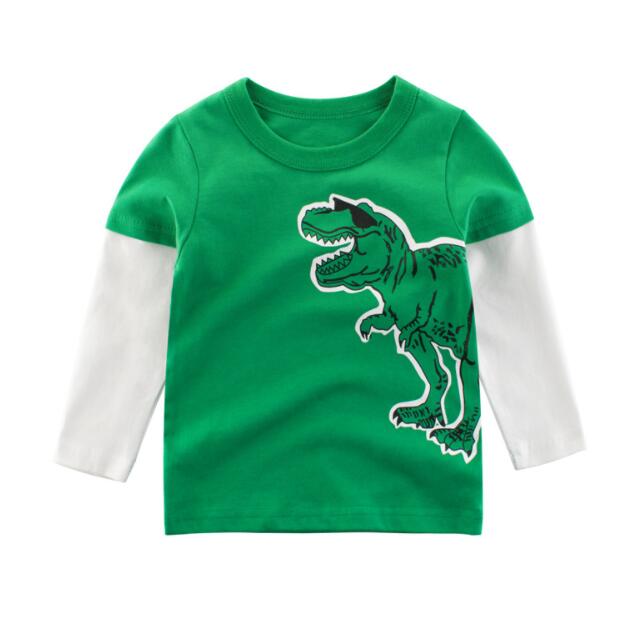 New Spring Children's Clothing Boy T-shirt Wholesale Big Dinosaur Pattern Baby Clothing Mother Kids Clothes With Cotton T