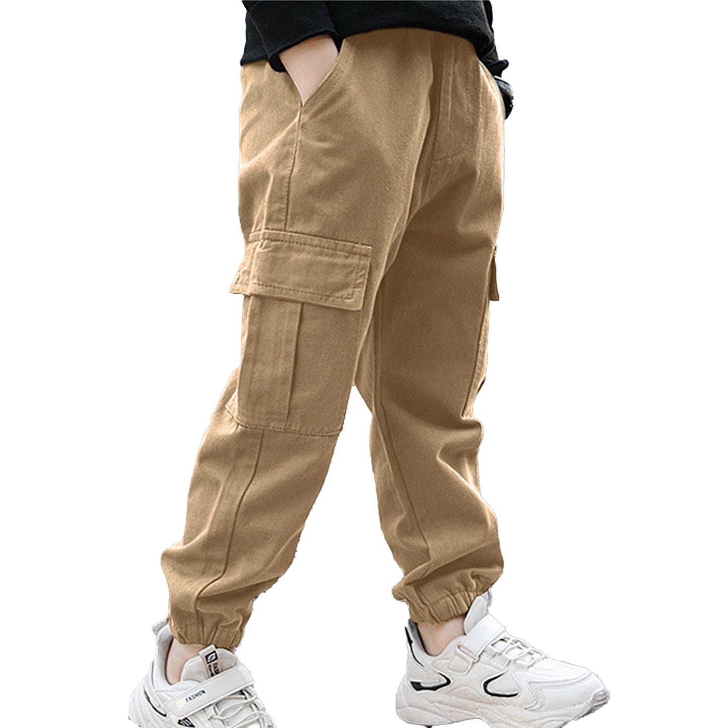 Kids Boys Sports Pants Fashion Pure Color Casual Cargo Pants For Teenage Boys Jogger Pants Children Trousers 6 8 10 12 14 Year