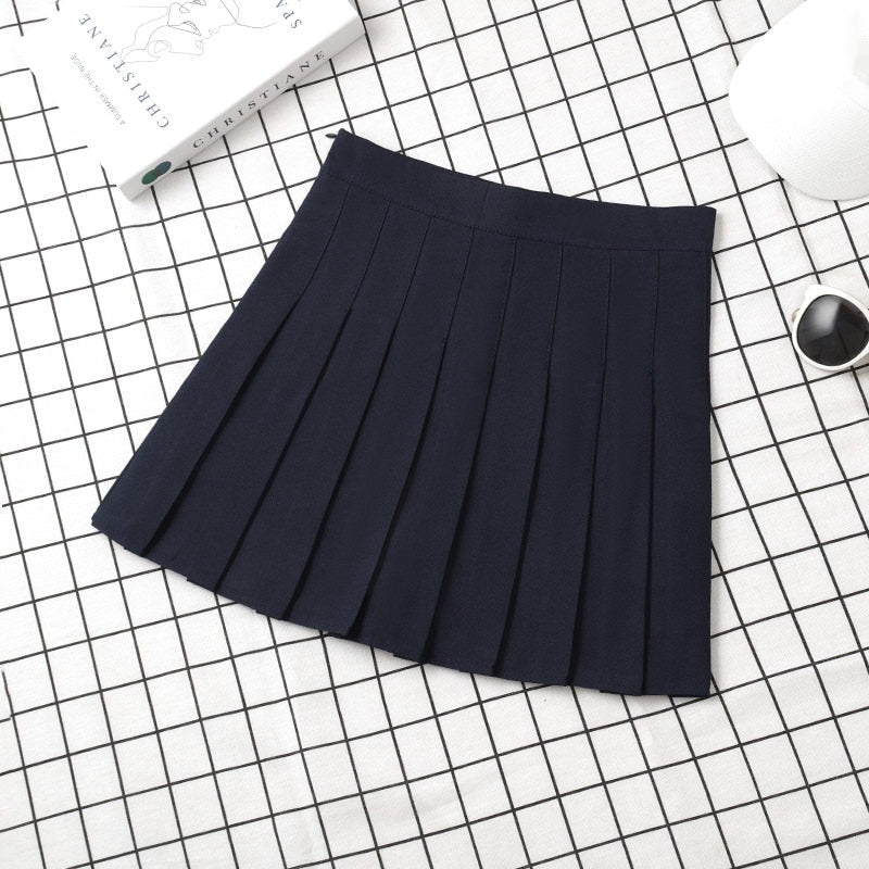 Brown Skirt Ladies Summer Clothes Women's High Waist Harajuku Style Black Mini Pleated Skirt For School Girl Uniform