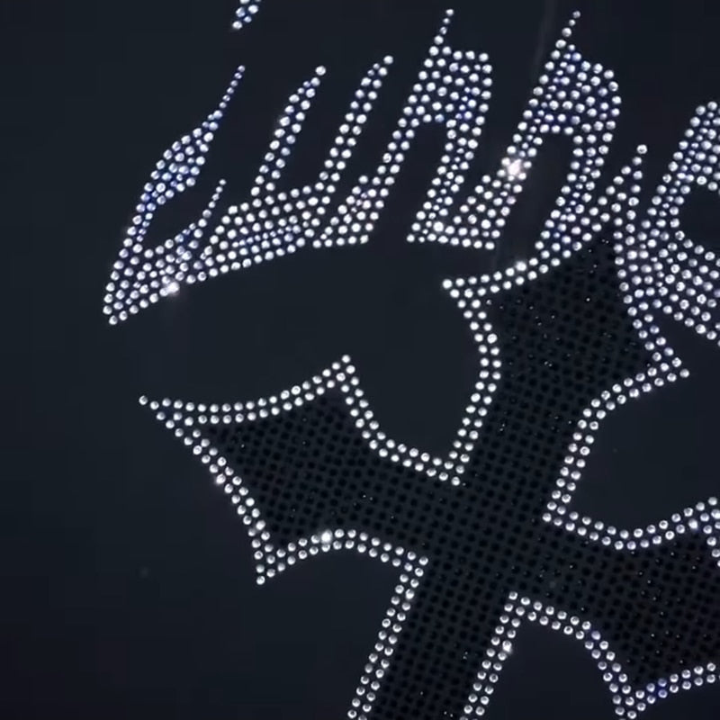 Men Y2K Fashion Hoodie Rhinestones letter graphics Print Zip Hoodie clothes Hoodies Goth Long Sleeve Sweatshirt Oversized Top