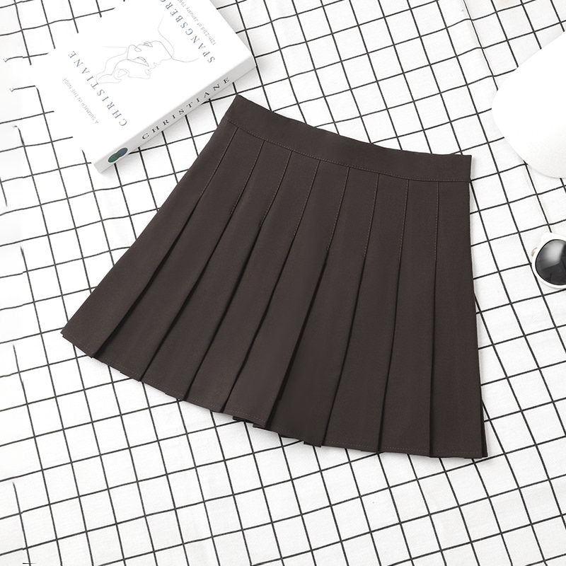 Brown Skirt Ladies Summer Clothes Women's High Waist Harajuku Style Black Mini Pleated Skirt For School Girl Uniform