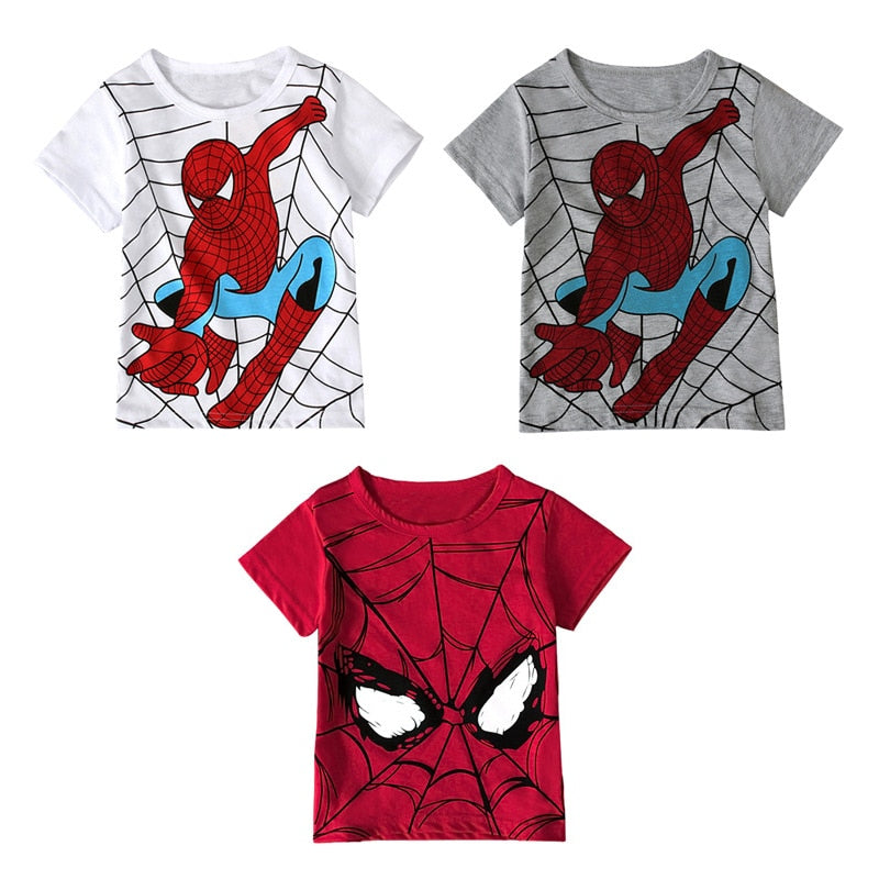 Disney Summer new children's clothing printing cartoon children's T-shirt Spiderman, Hulk, Iron Man, Groot, Captain America