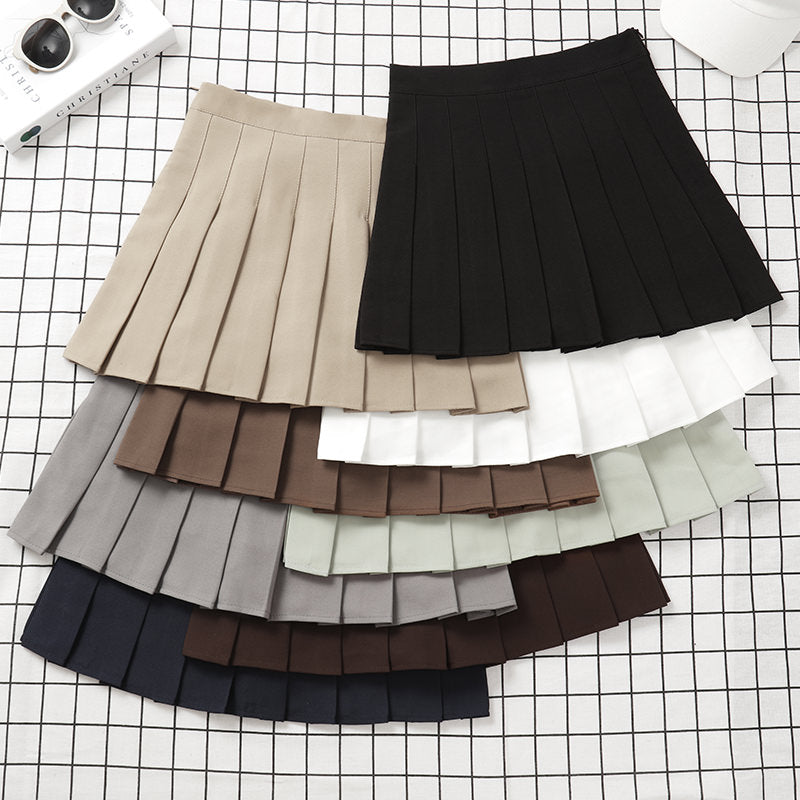 Brown Skirt Ladies Summer Clothes Women's High Waist Harajuku Style Black Mini Pleated Skirt For School Girl Uniform