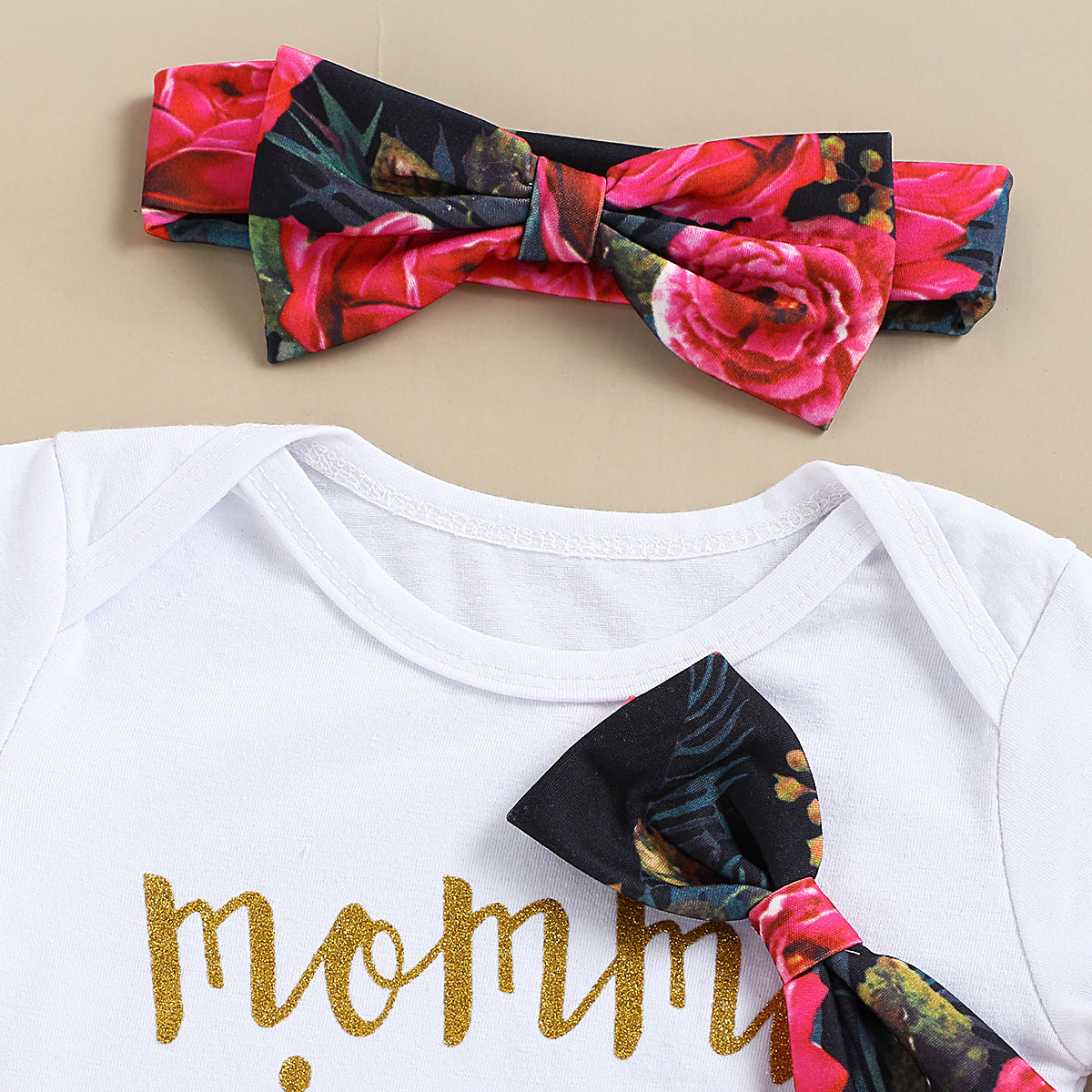 MOMMY IS MY BESTIE Rose Children clothes set