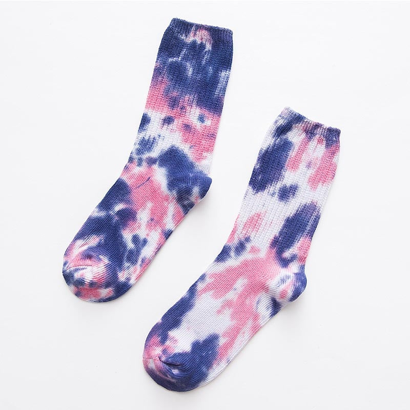 2023 Cotton Skate Socks Men Women Sock Knee-high Funny Cycling Running Hiking Tie Dye Sox  harajuku hip hop happy socks