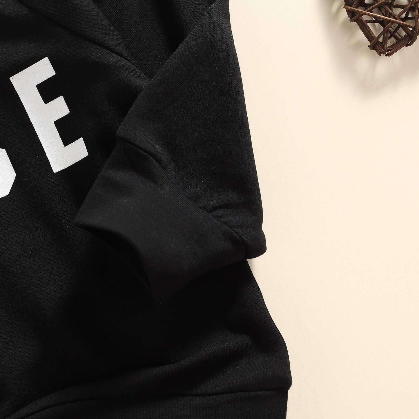 Toddler Kids Boy Girl Swearshirts Casual Letters Printed Pattern Long Sleeve Round Collar Tops Khaki/ Black