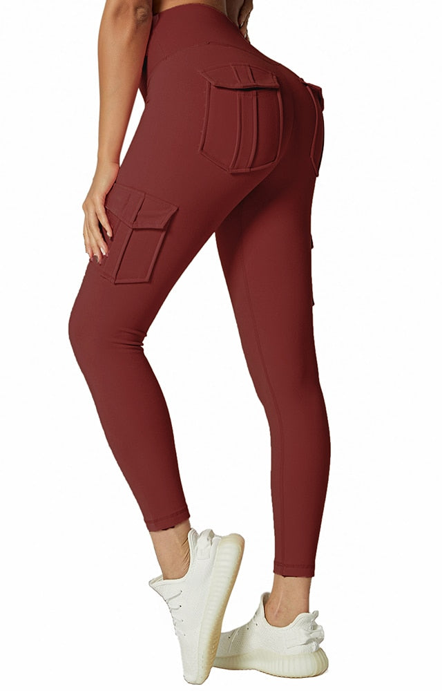 Hot Sale Women Yoga Work out Fitness Gym Wear Pocket Yoga Pants Leggings  Stretchy Compression High Waist Leggings