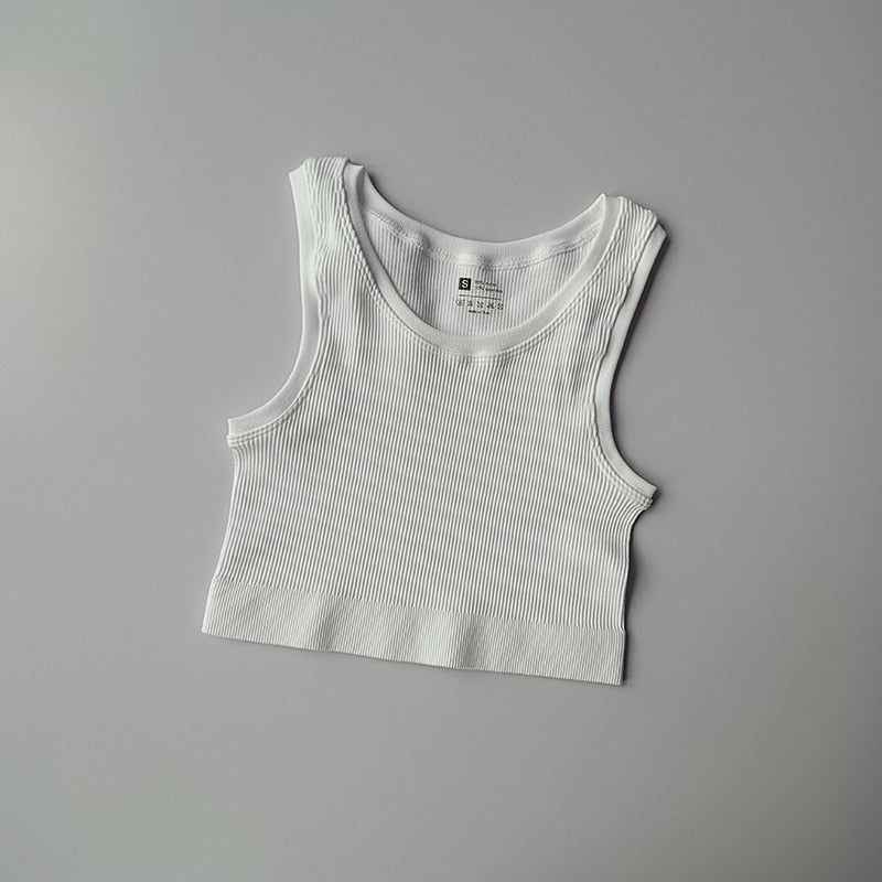 NHKDSASA Women's Top Sexy Crop Top Female Seamless Underwear Tank Top Girls Summer Cami T-shirt Sexy Lingerie Sports Camisole