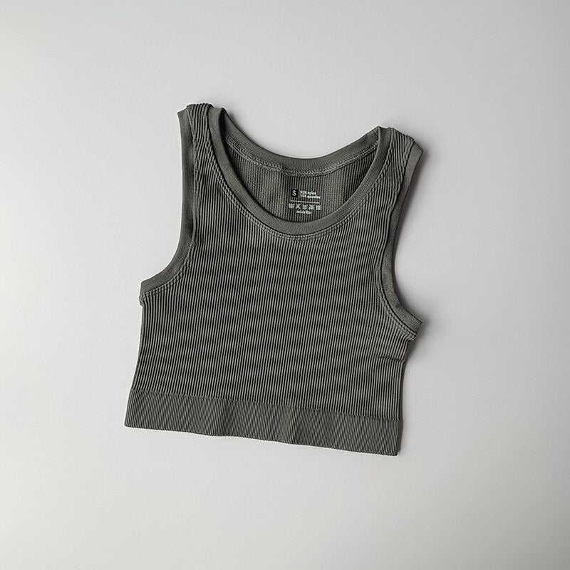 NHKDSASA Women's Top Sexy Crop Top Female Seamless Underwear Tank Top Girls Summer Cami T-shirt Sexy Lingerie Sports Camisole