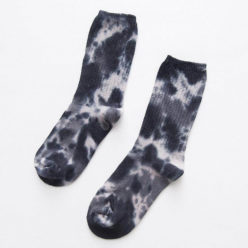 2023 Cotton Skate Socks Men Women Sock Knee-high Funny Cycling Running Hiking Tie Dye Sox  harajuku hip hop happy socks