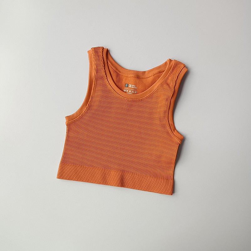 NHKDSASA Women's Top Sexy Crop Top Female Seamless Underwear Tank Top Girls Summer Cami T-shirt Sexy Lingerie Sports Camisole