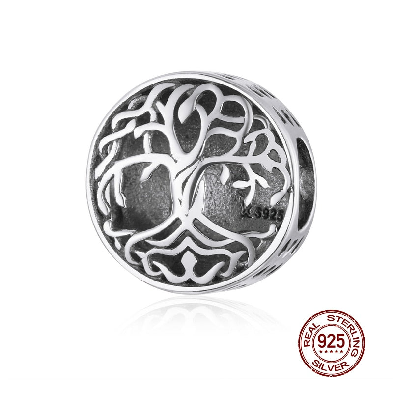 Round Charms Genuine 925 Sterling Silver Vintage Galaxy Openwork Beads Fit Original Bracelet Pendant Authentic Jewelry Women