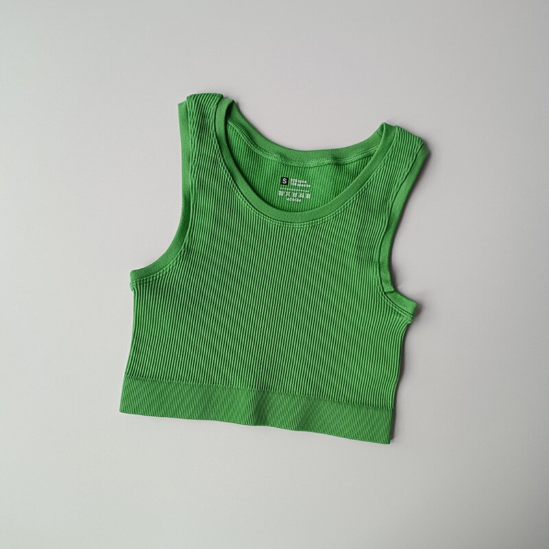 NHKDSASA Women's Top Sexy Crop Top Female Seamless Underwear Tank Top Girls Summer Cami T-shirt Sexy Lingerie Sports Camisole