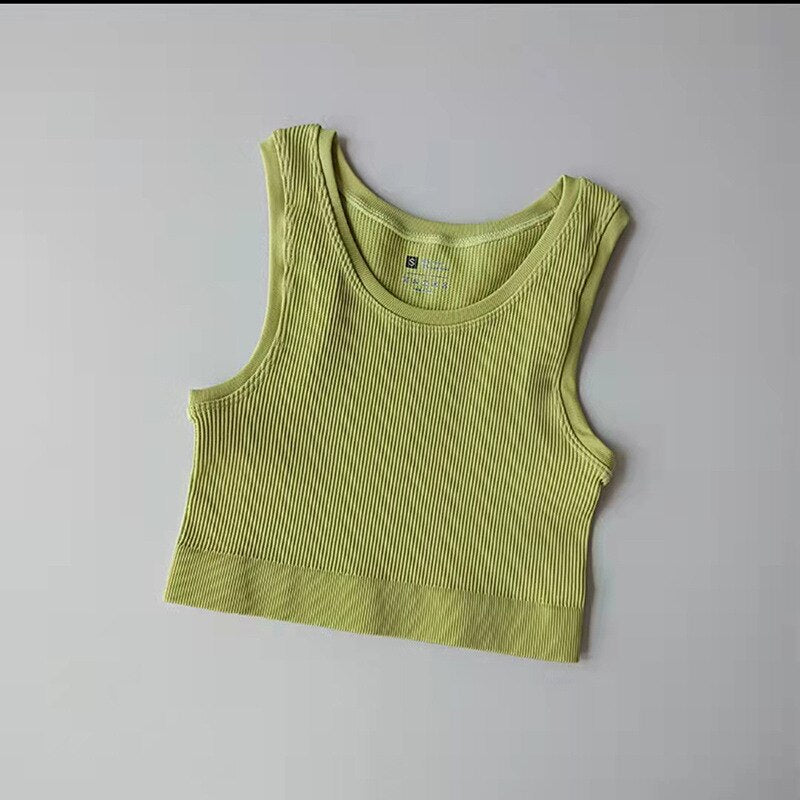 NHKDSASA Women's Top Sexy Crop Top Female Seamless Underwear Tank Top Girls Summer Cami T-shirt Sexy Lingerie Sports Camisole