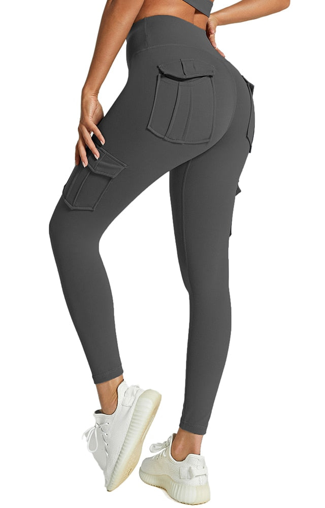 Hot Sale Women Yoga Work out Fitness Gym Wear Pocket Yoga Pants Leggings  Stretchy Compression High Waist Leggings