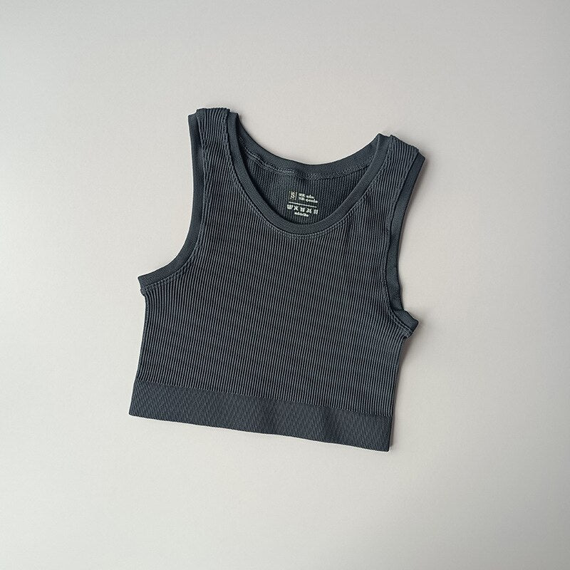 NHKDSASA Women's Top Sexy Crop Top Female Seamless Underwear Tank Top Girls Summer Cami T-shirt Sexy Lingerie Sports Camisole